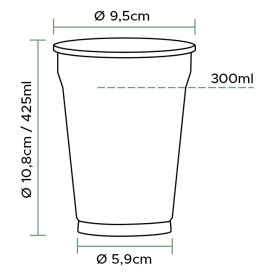 Copo de Plastico PET 425 ml Ø9,5cm (50 Uds)