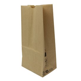 Saco de Papel Sem Asas Kraft 45g/m² Marrom 12+8x24cm (25 Uds)