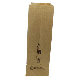 Saco de Papel Sem Asas Kraft 45g/m² Marrom 12+8x24cm (25 Uds)
