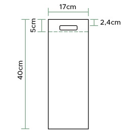 Saco Não Tecido para Garrafa de Vinho Branco 17+10x40cm (25 Uds)