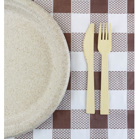 Toalha Papel Cortado Mesa 1x1m "Quadro Marrons" 40g (400 Uds)