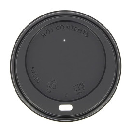 Tampa Preta Perfurada Copo 8, 9, 12 Oz Ø8,0cm (1000 Uds)