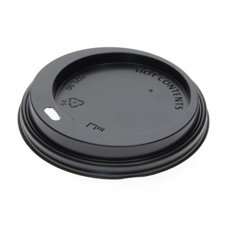 Tampa Preta Perfurada Copo 8, 9, 12 Oz Ø8,0cm (100 Uds)