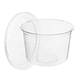 Tampa Embalagem Compostáveis PLA 235,355,470,940ml (50 Uds)