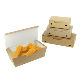 Caixa Take Away Pequeno Kraft 115x72x43mm (750 Uds)