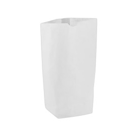 Saco de Papel Cilíndrico com Base Hexagonal Branco 19x26cm (1000 Uds)