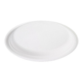 Prato Cana-de-açúcar Bagaço Branco Ø25,3 cm (50 Uds)