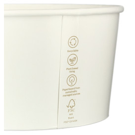 Saladeira Cartolina Renovável Branca 1030ml Ø15,1cm (360 Uds)
