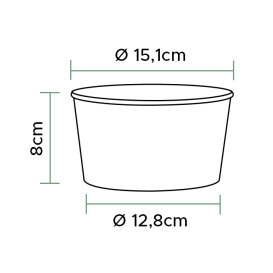 Saladeira Cartolina Renovável Branca 1030ml Ø15,1cm (40 Uds)