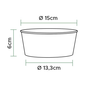 Saladeira Cartolina Renovável Branca 775ml Ø15cm (45 Uds)
