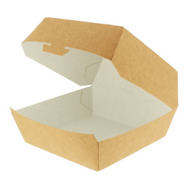 Caixa Cartão Hamburguer Kraft XXL 14,5x14,5x8 cm (400 Uds)