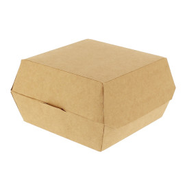 Caixa Cartão Hamburguer Kraft XXL 14,5x14,5x8 cm (400 Uds)