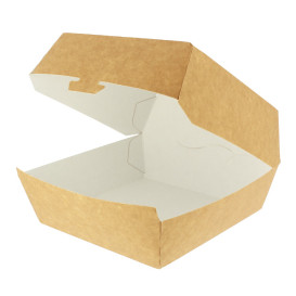 Caixa de Cartão Hamburguer Kraft Mega 16,5x18x9cm (25 Uds)