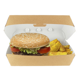 Caixa de Cartão Hamburguer Kraft Gigante 23x17,5x8cm (175 Uds)