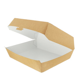Caixa de Cartão Hamburguer Kraft Gigante 23x17,5x8cm (25 Uds)