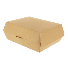 Caixa de Cartão Hamburguer Kraft Gigante 23x17,5x8cm (175 Uds)
