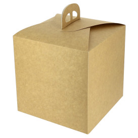 Caixa de cartão Panettone Kraft 1000g 21,5x21,5x21,5cm (100 Uds)