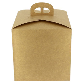 Caixa de cartão Panettone Kraft 1000g 21,5x21,5x21,5cm (100 Uds)