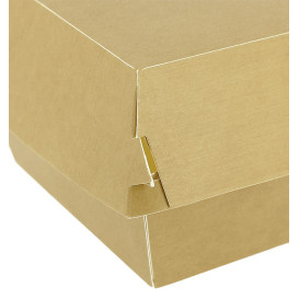 Caixa de Cartão Hamburguer Cartão Kraft Fechamento Duplo 11x11x7,5cm (450 Uds)