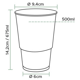 Copo de Plástico PP Transparente 615ml (50 Uds)