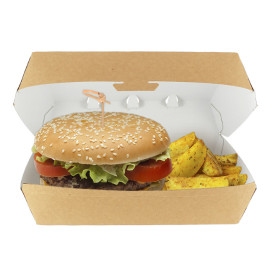 Caixa de Cartão Hamburguer Kraft Gigante 23x17,5x8cm (175 Uds)