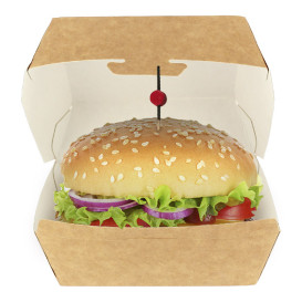 Caixa de Cartão Hamburguer Kraft 12x12x7 cm(25 Uds)