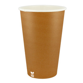 Copo de Cartão Plastic Free 16 Oz/480ml "Caramelo" Ø9,0cm (1.000 Uds)