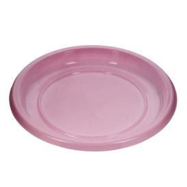 Prato Plano Reutilizável Económico PS Rosa Ø17cm (25 Uds)