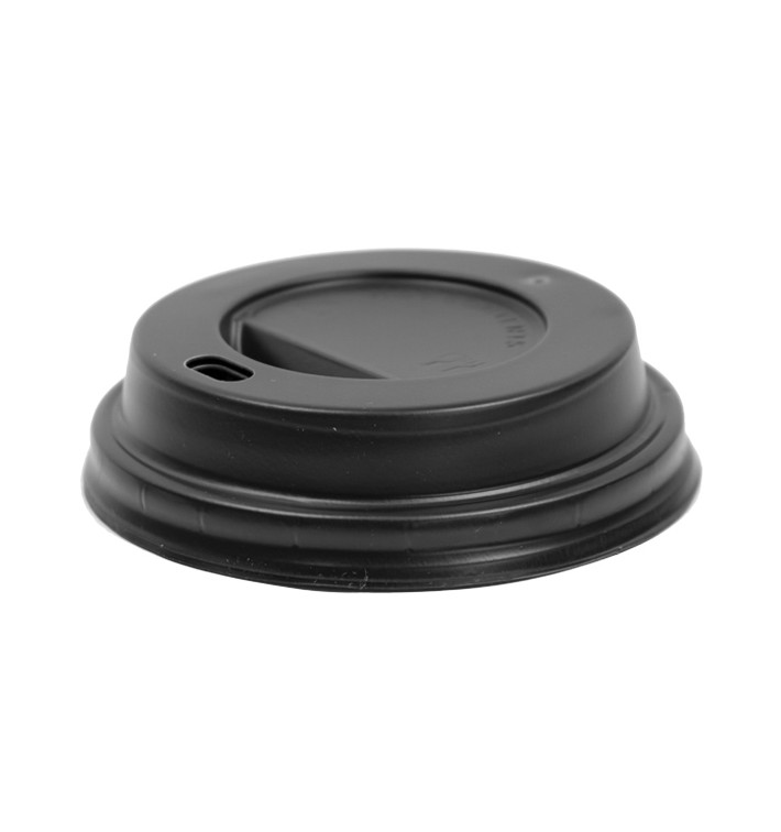 Tampa Perfurada para Copo 7Oz Preto Ø7,2cm (100 Uds) Tampa Perfurada para Copo 7Oz Preto Ø7,2cm (100 Uds)