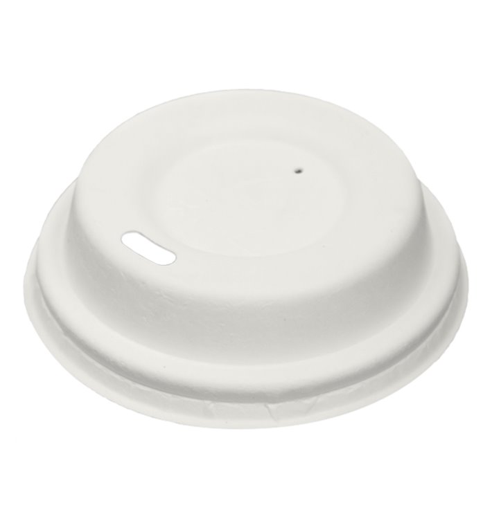 Tampa com Furo de Fibra Moldada Branco Ø6,2cm (50 Uds)