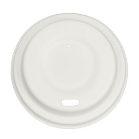 Tampa com Furo de Fibra Moldada Branco Ø6,2cm (50 Uds)