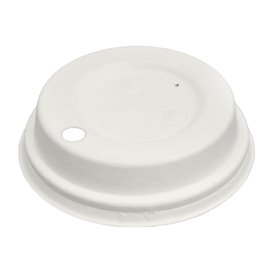 Tampa com Furo de Fibra Moldada Branco Ø8cm (1.800 Uds)