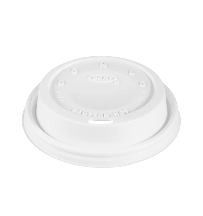 Tampa de Plastico PS "Cappuccino" Branco Ø8,6cm (1000 Uds) Tampa de Plastico PS "Cappuccino" Branco Ø8,6cm (1000 Uds)