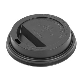 Tampa Perfurada Preto Copo 10 Oz/300 ml Ø8,4cm (1000 Uds)