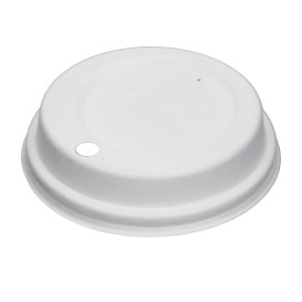 Tampa com Furo de Fibra Moldada Branco Ø9cm (50 Uds)