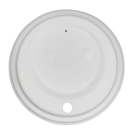 Tampa com Furo de Fibra Moldada Branco Ø9cm (1.200 Uds)