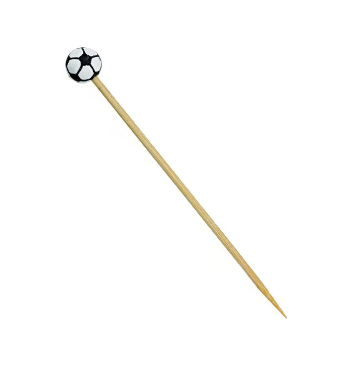 Pick Bambu Decorado Futebol 120mm (100 Unidades) Pick Bambu Decorado Futebol 120mm (100 Unidades)
