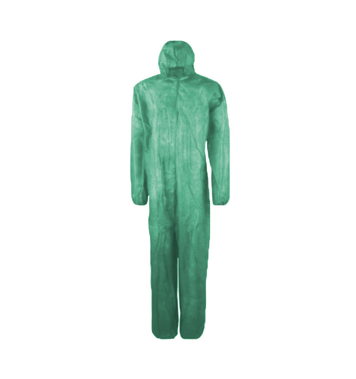 Fato de Proteção TST PP Capuz e Fecho Zíper XL Verde (25 Uds) Fato de Proteção TST PP Capuz e Fecho Zíper XL Verde (25 Uds)