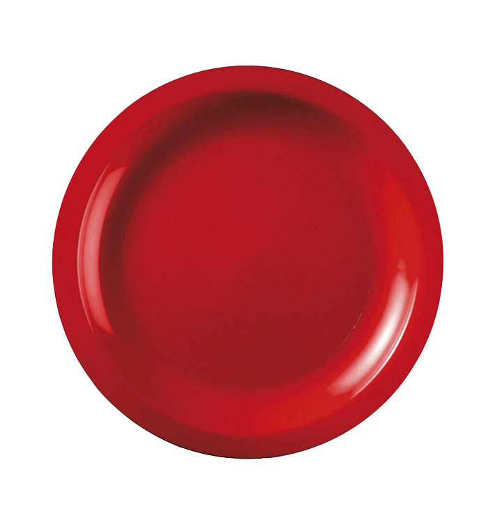 Prato Plastico Raso Vermelho Round PP Ø185mm (600 Uds) Prato Plastico Raso Vermelho Round PP Ø185mm (600 Uds)