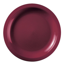 Prato Plastico Raso Bordeaux Round PP Ø185mm (50 Uds)