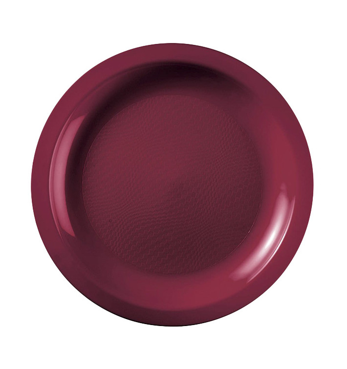 Prato Plastico Raso Bordeaux Round PP Ø185mm (50 Uds) Prato Plastico Raso Bordeaux Round PP Ø185mm (50 Uds)