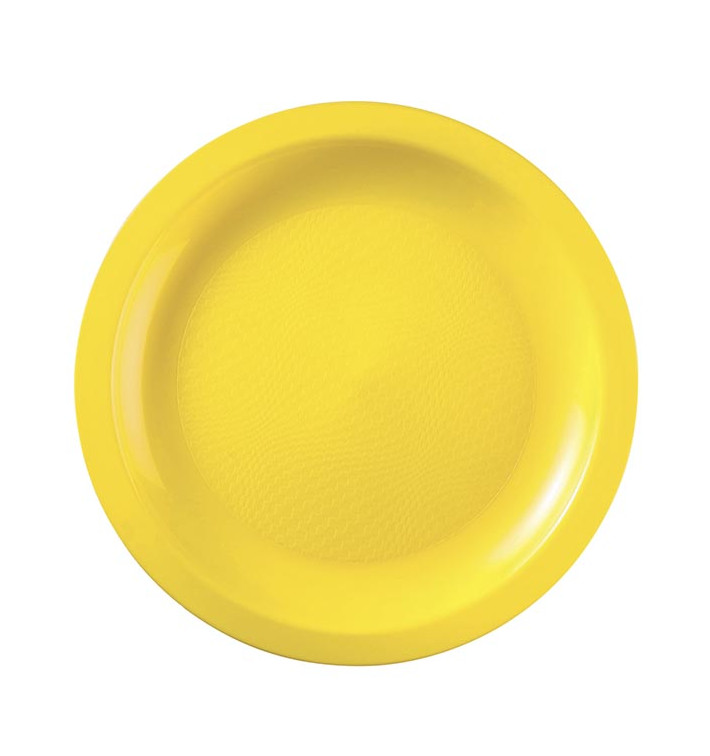 Prato Plastico Raso Amarelo Round PP Ø18,5cm (600 Uds) Prato Plastico Raso Amarelo Round PP Ø18,5cm (600 Uds)