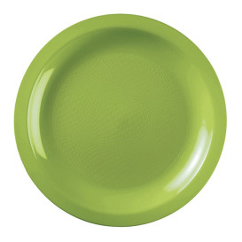 Prato Plastico Raso Verde Limão Round PP Ø185mm (600 Uds)