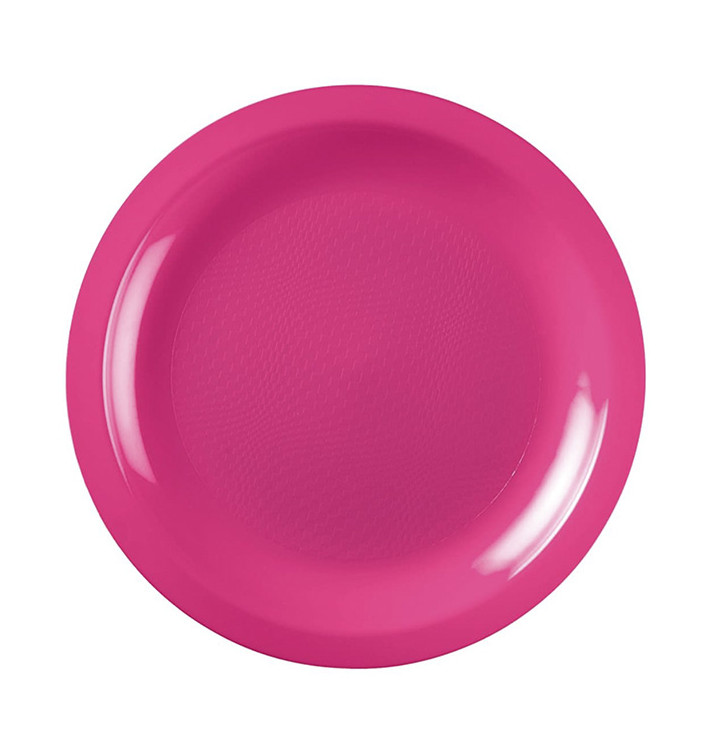 Prato Plastico Raso Fucsia Round PP Ø185mm (600 Uds)