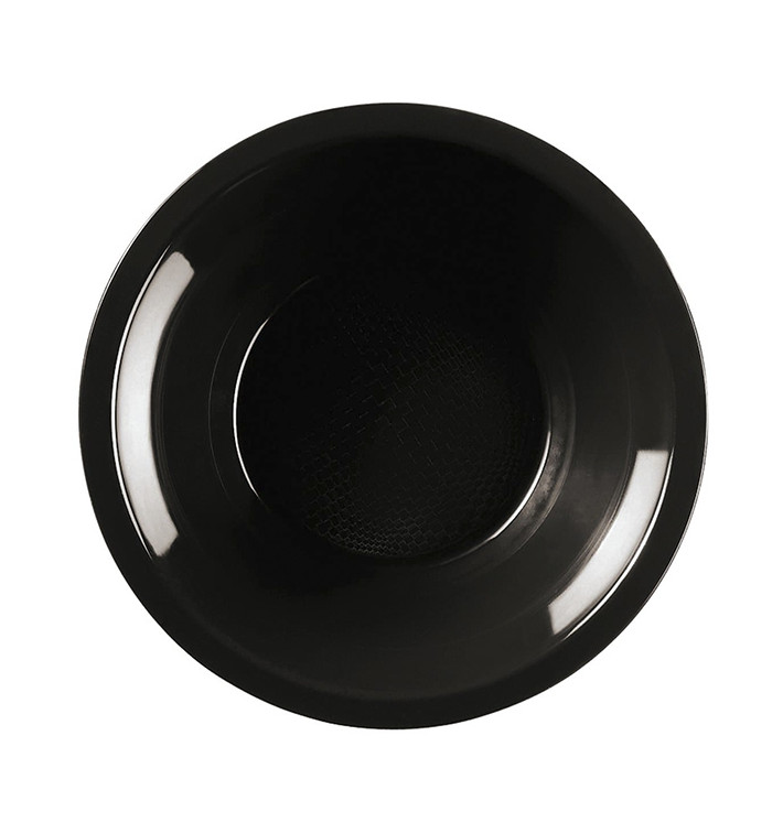 Prato de Plastico Fundo Preto Round PP Ø195mm (600 Uds)