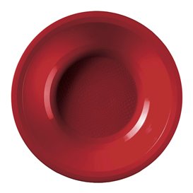 Prato de Plastico Fundo Vermelho Round PP Ø195mm (600 Uds)