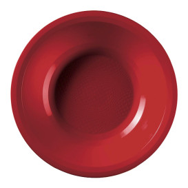 Prato de Plastico Fundo Vermelho Round PP Ø195mm (600 Uds)