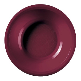 Prato de Plastico Fundo Bordeaux Round PP Ø195mm (50 Uds)