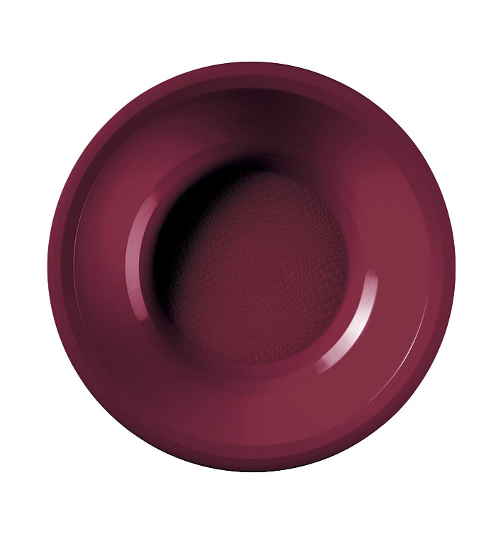 Prato de Plastico Fundo Bordeaux Round PP Ø195mm (50 Uds) Prato de Plastico Fundo Bordeaux Round PP Ø195mm (50 Uds)