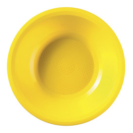 Prato de Plastico Fundo Amarelo Round PP Ø195mm (50 Uds)